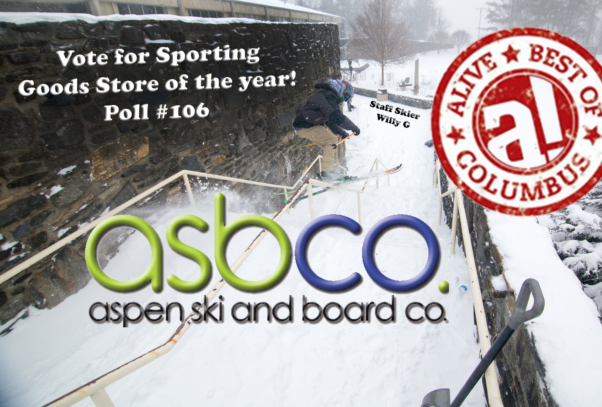 Aspen Ski and Board has been nominated by Columbus Alive for best Sporting Goods Store in Columbus