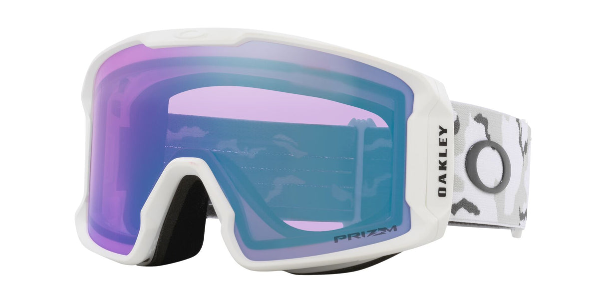 Line Miner L-White goggles with a colorful lens on a white background