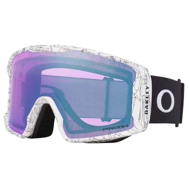 Line Miner L-Snow goggles with purple lens and white frame on a white background