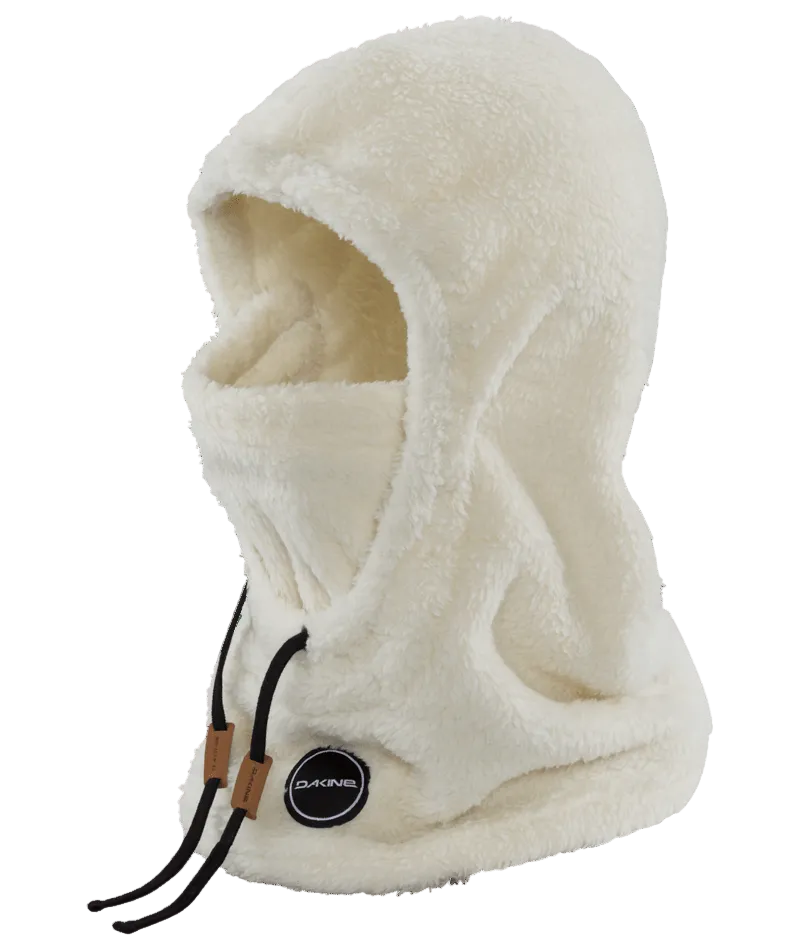 BergenFleeceHood-White fleece balaclava with brand logo on a transparent background