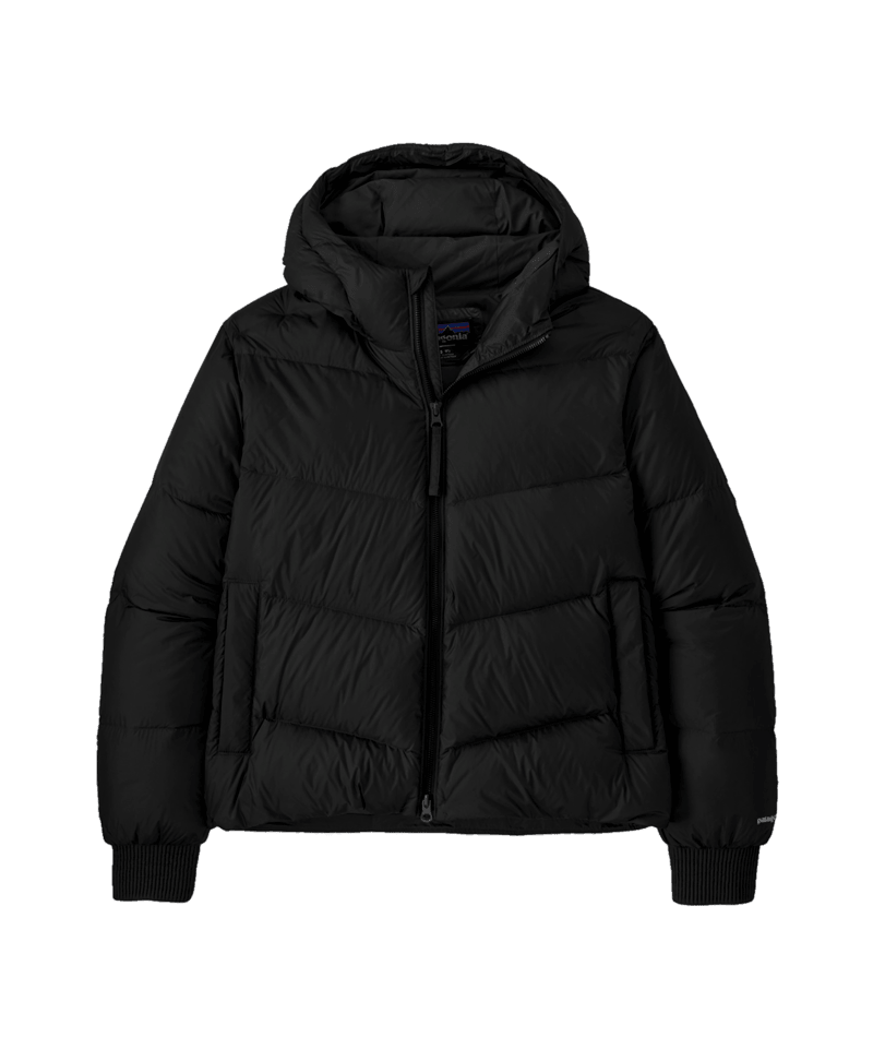 Sindit Hoody- A black Patagonia Sindit Hoody Jacket for women with a fixed hood and zippered pockets.