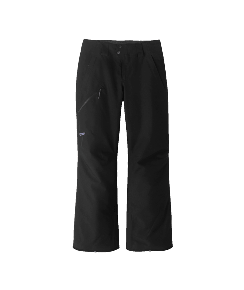 PowderInsPant-A pair of black Patagonia Insulated Powder Town Pants for women, showing the front view with no visible brand marking.
