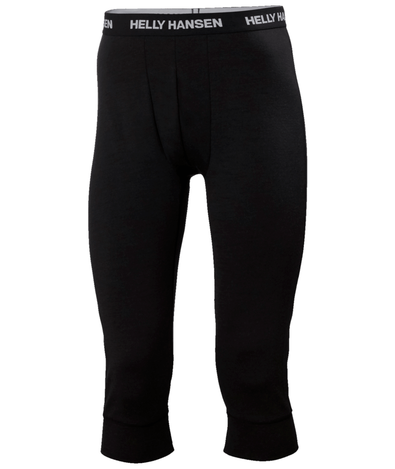 Lifa Merino MW 3/4 Pant-Black Helly Hansen pants on a transparent background