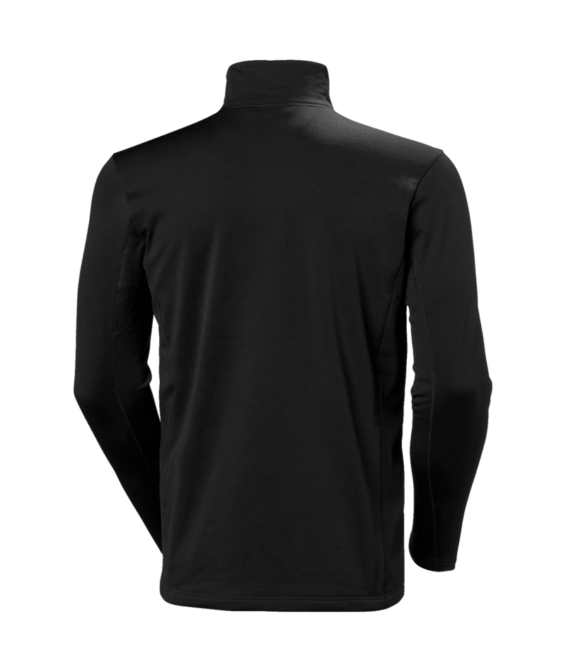 Versalite 1/2 Zip Fleece-Black long-sleeve shirt with a quarter zip on a transparent background