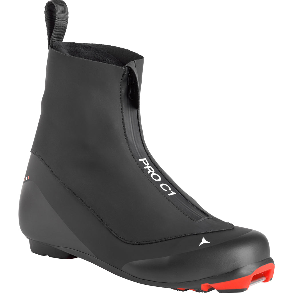 ProC1-Black ski boot with 'PRO C1' branding on a white background