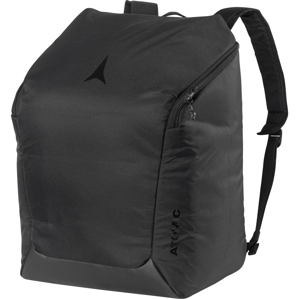 Boot & Helmet Pack-A black Atomic Boot & Helmet Pack designed for adults, featuring a main compartment, padded back panel, and straps.