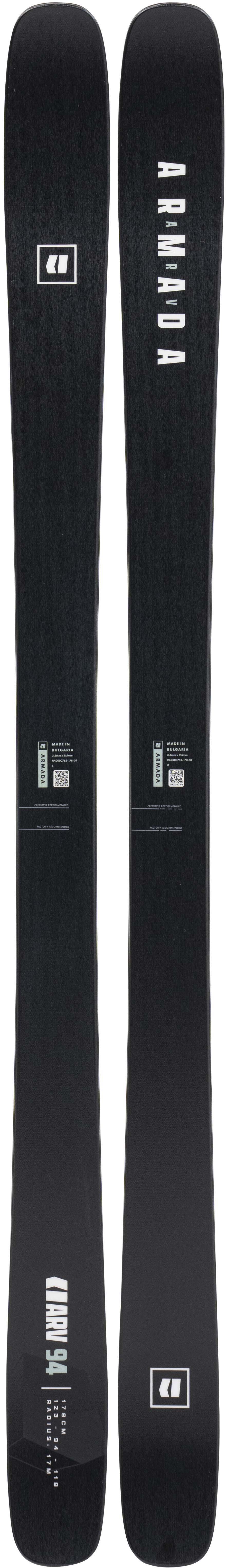 ARV94- Pair of black skis on a white background
