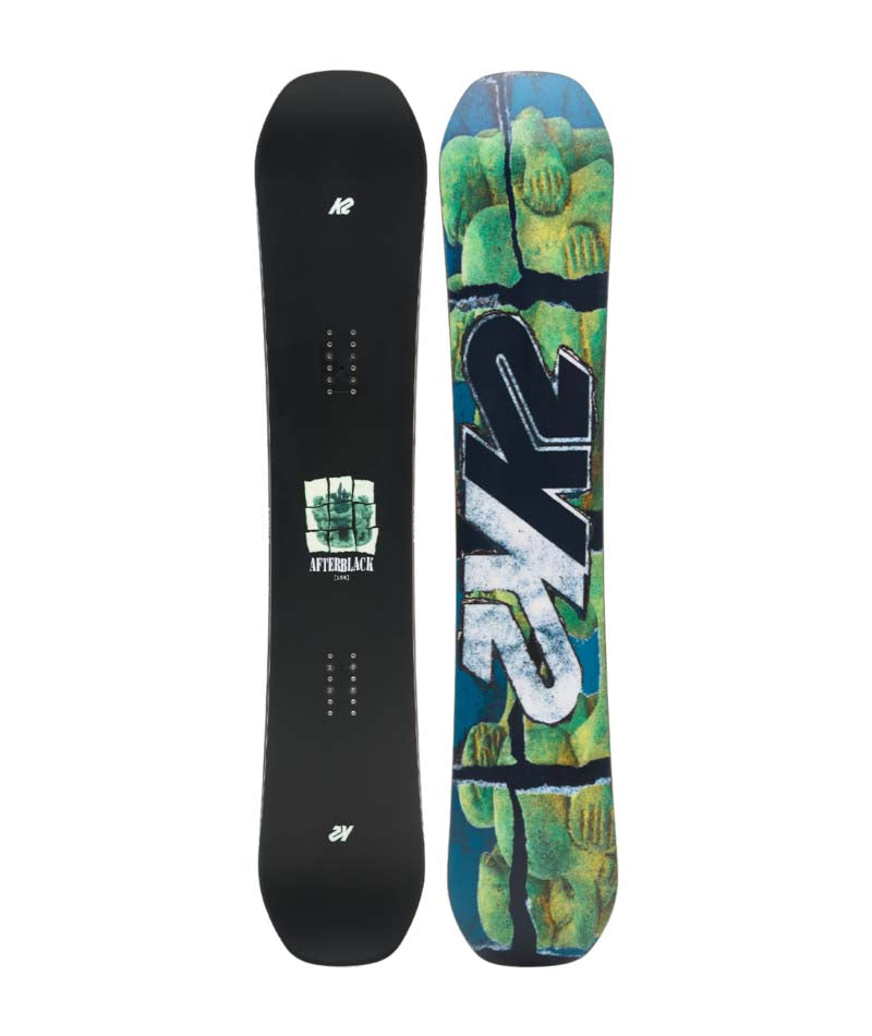 Afterblack- Black multicolored snowboard on a white background