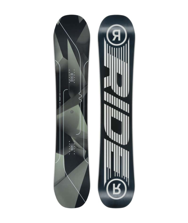 Agenda- Black and grey snowboard on a white background