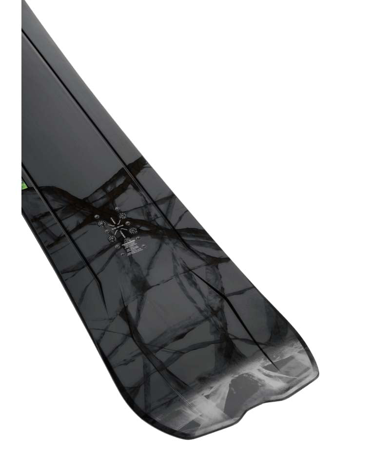 Alchemist- Black multicolored snowboard on a white background
