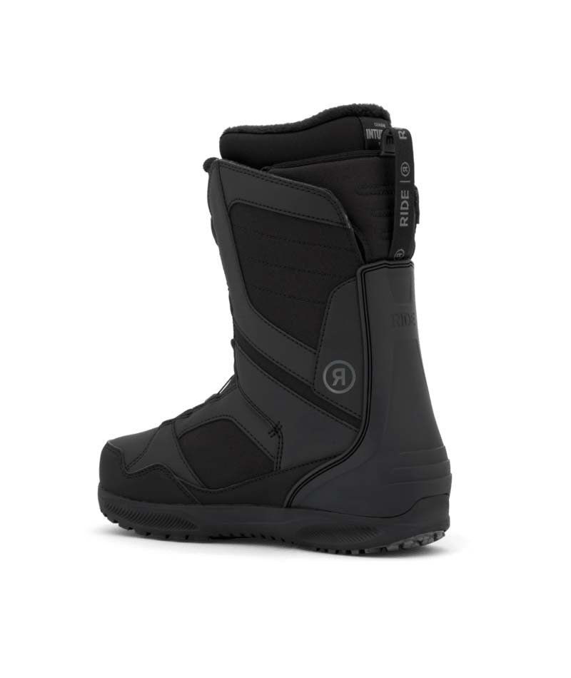 Anthem- Black snowboard boot on a white background