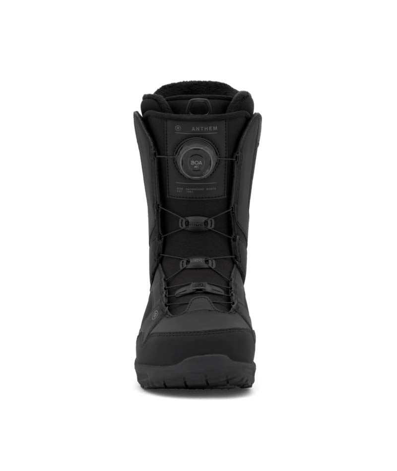 Anthem- Black snowboard boot on a white background