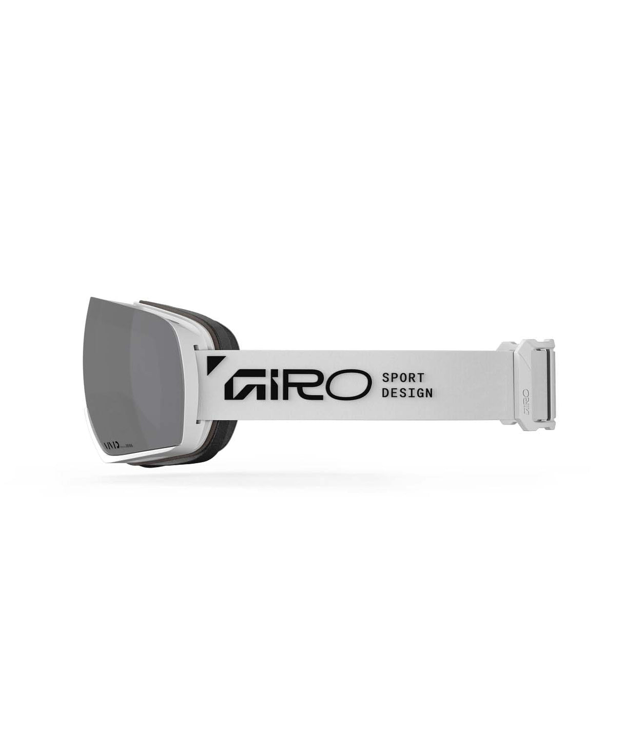 ArticleII-Giro ski goggles with a black lens on a white background
