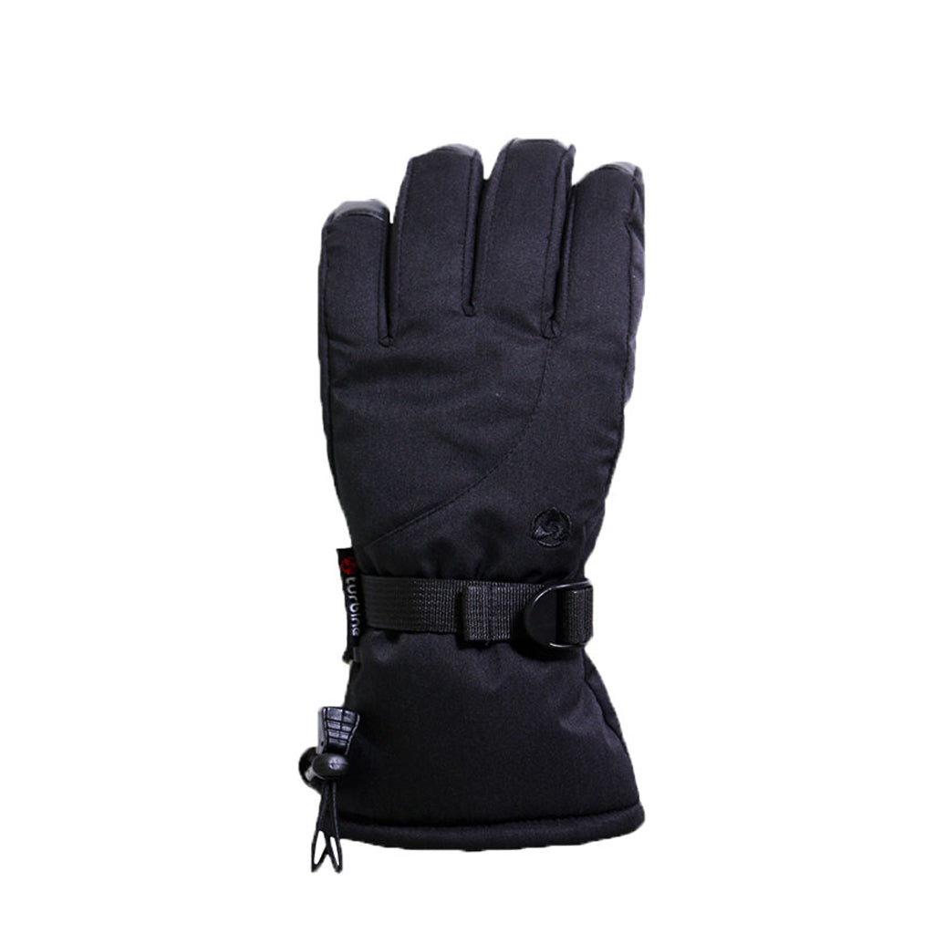 AryaGlove-Black glove with a strap on a white background