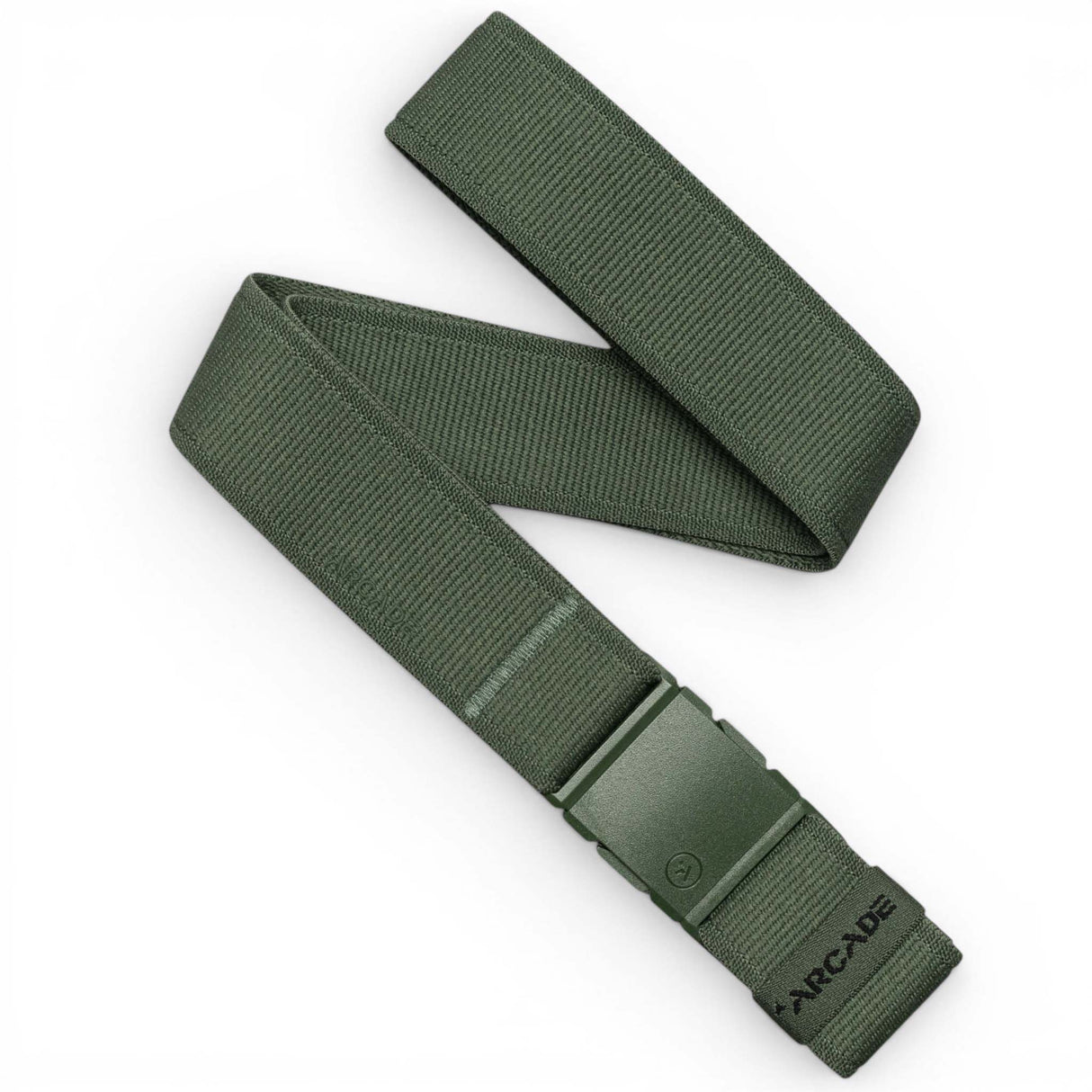 Atlas-Green belt with a buckle on a white background