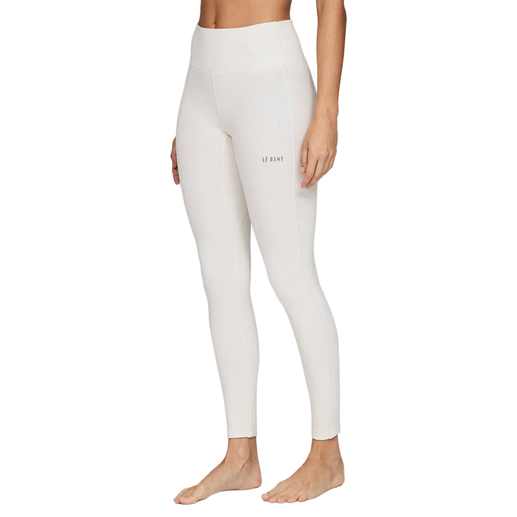 Heavyweight Antarctic Fleece Bottom-White leggings with a brand logo on a white background