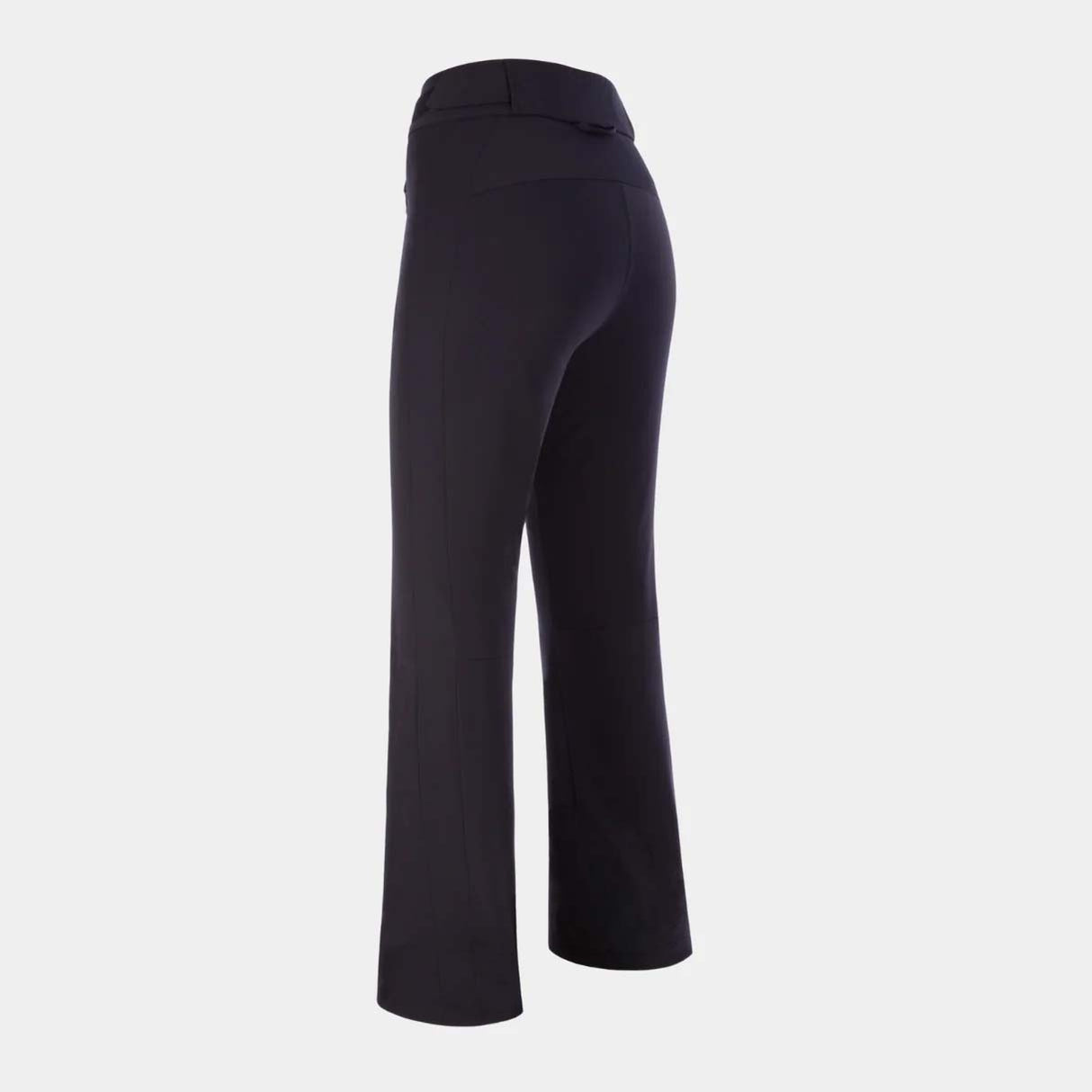 BelleStretchPant-Black wide-leg cropped pants shown from a rear three-quarter angle on a light gray background.