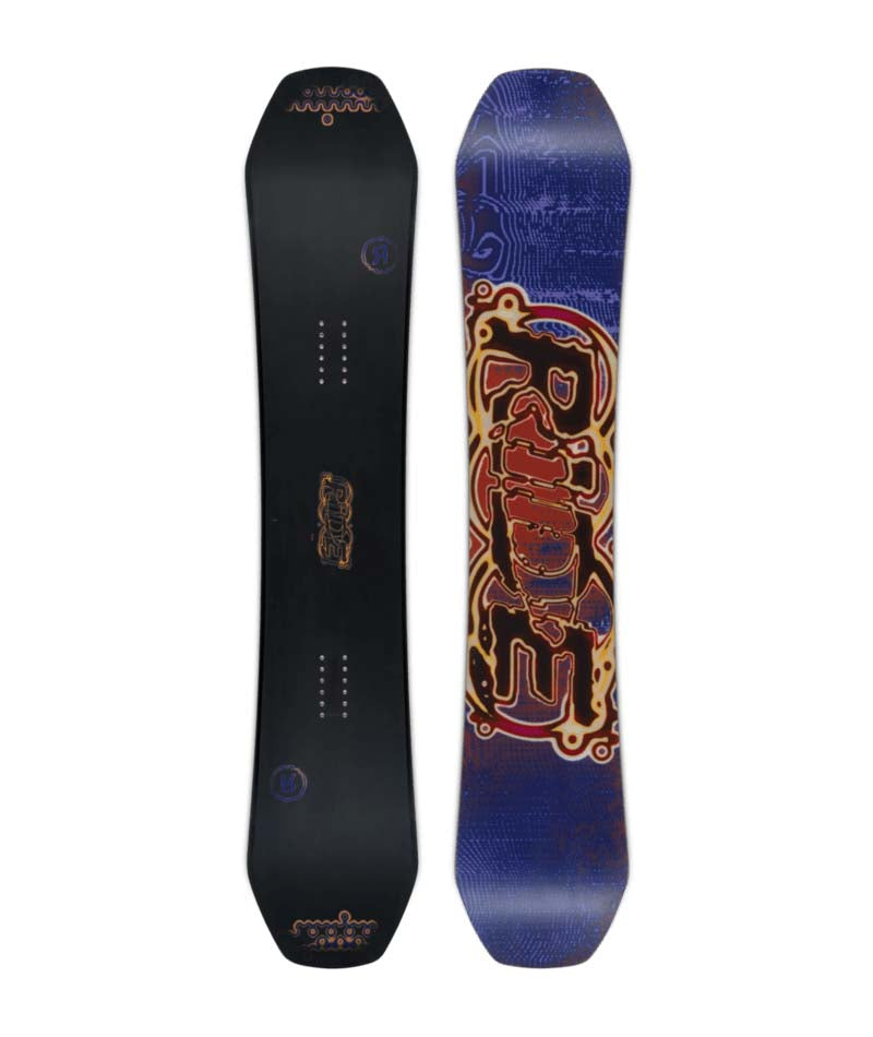 Benchwarmer- Black multicolored snowboard on a white background