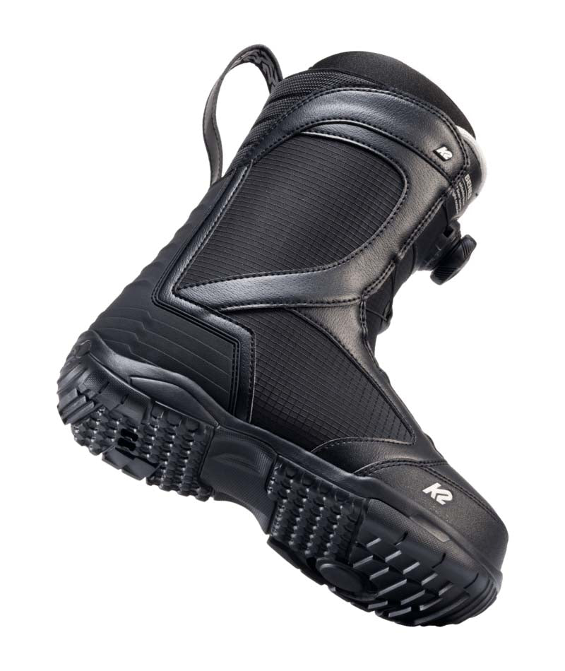 Benes- Black snowboard boot on a white background