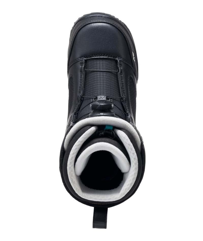 Benes- Black snowboard boot on a white background