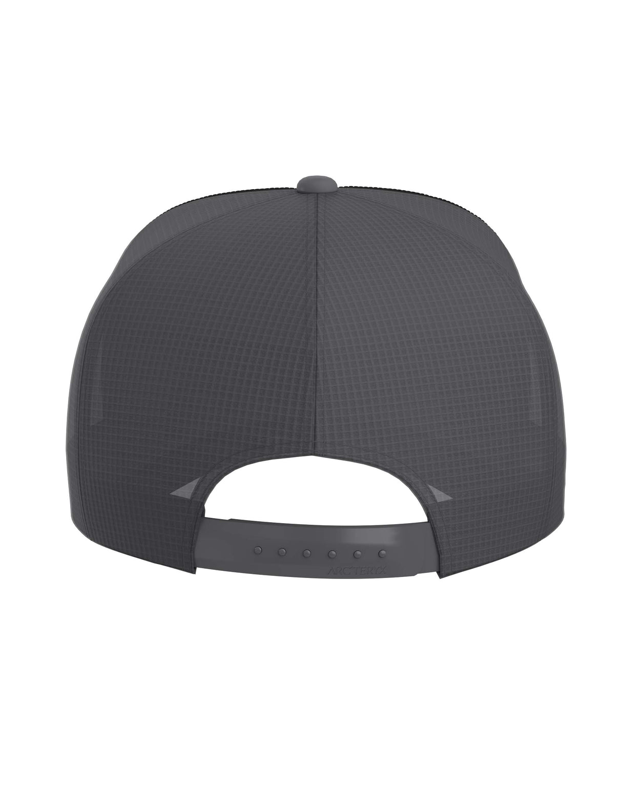 BirdTruckerHat-Black cap with mesh back and logo on a white background