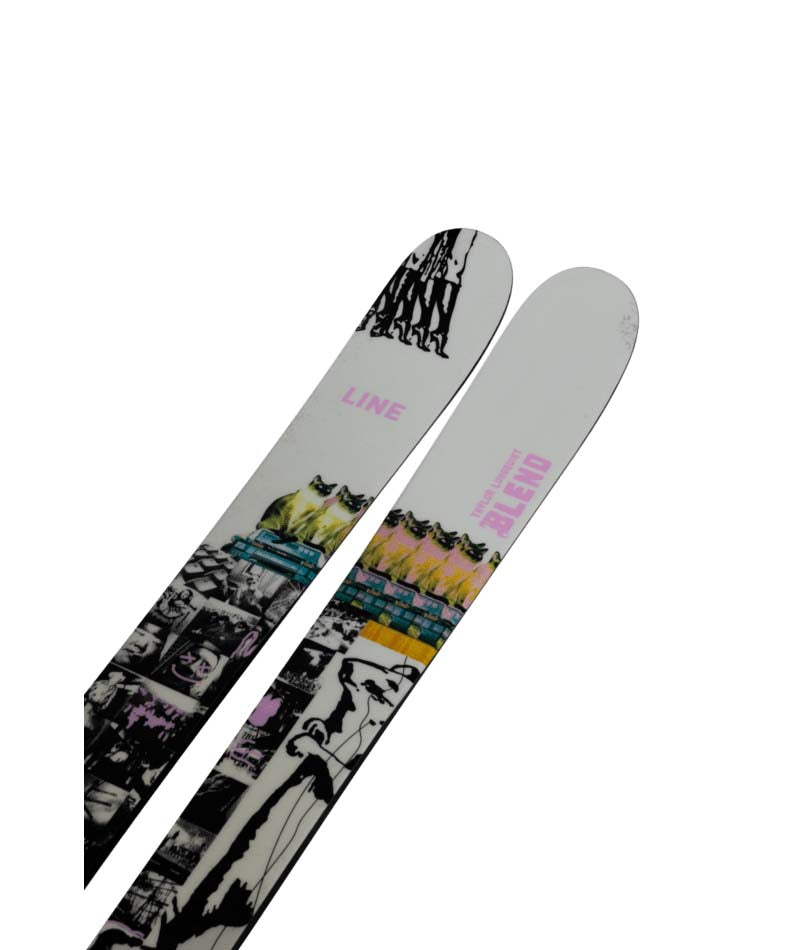 Blend_TBL- Two skis with a colorful design on a white background