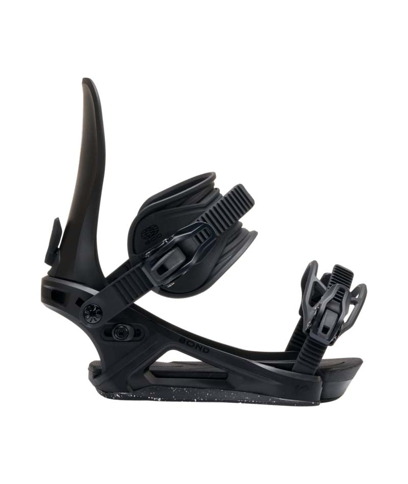 Bond- Black snowboard binding on a white background