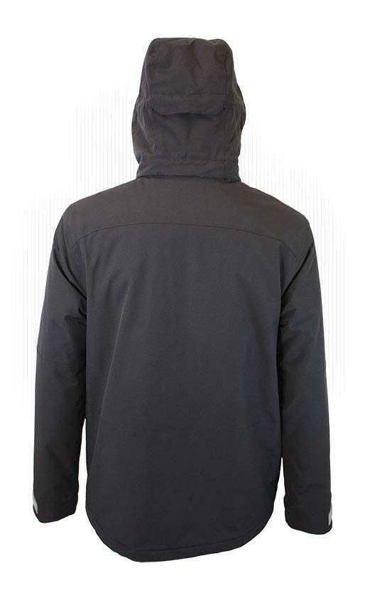 Boys1080Jacket- Black jacket with a hood on a white background