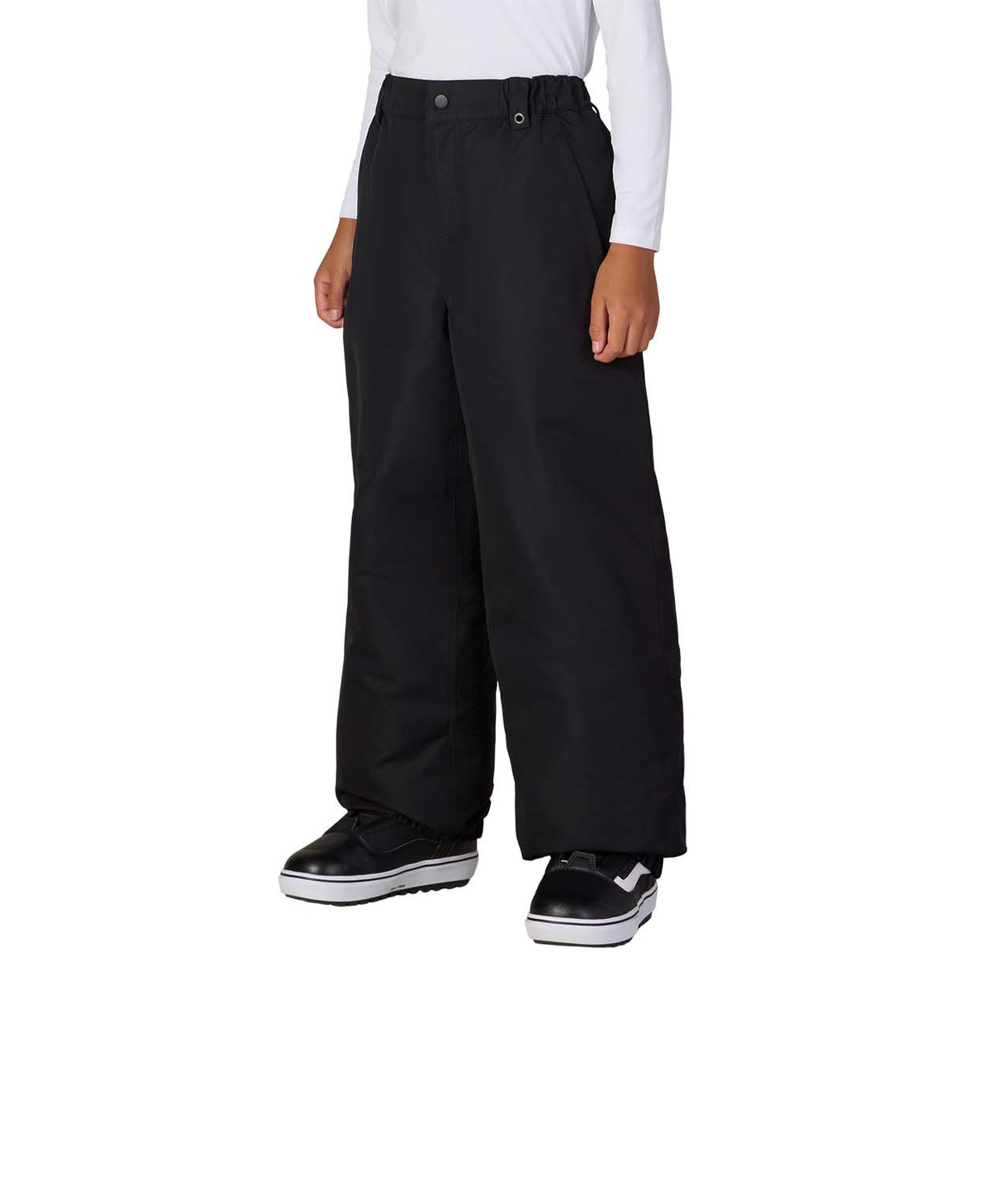 Boys686DojoShellPant-Person wearing black pants on a white background