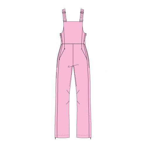 CarsonBib-Pink ski bibs on a white background