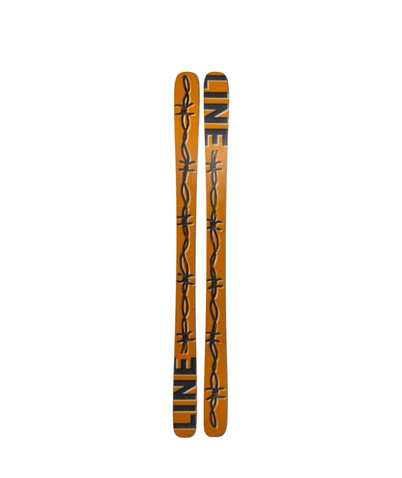 Chronic94- Two skis with a brand logo on a white background