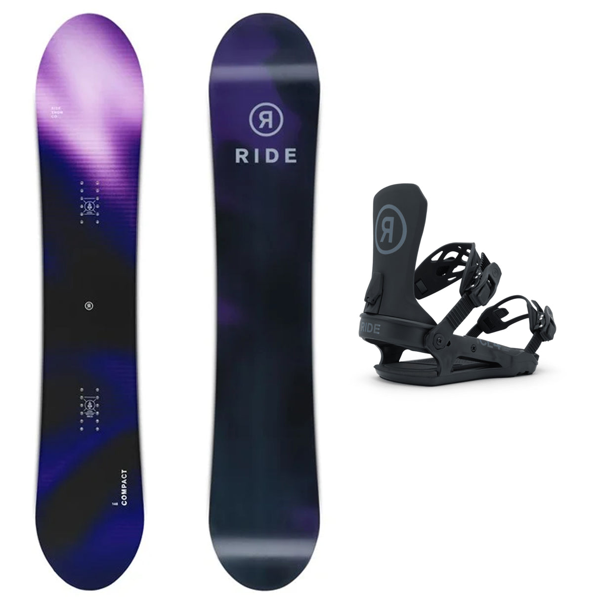 Ride Compact Womens Snowboard 2026 with Ride Cl-4 Bindings Snowboard Package