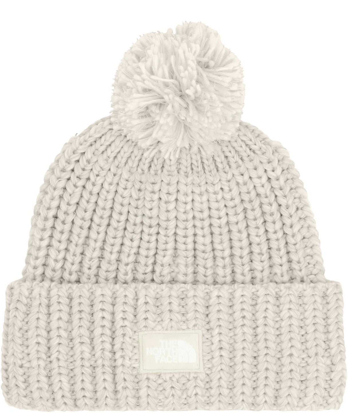 CozyChunkyCabinBeanie-Knitted beanie with pom-pom on a white background
