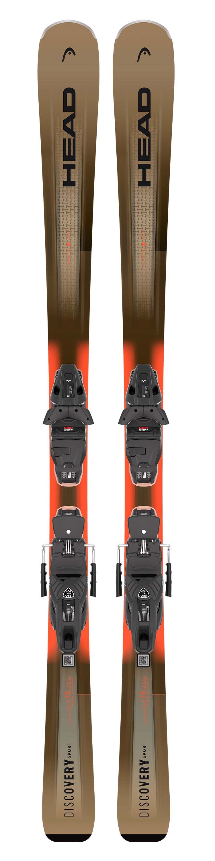 Discovery78SportEvoPR11- Pair of Head skis with bindings on a white background