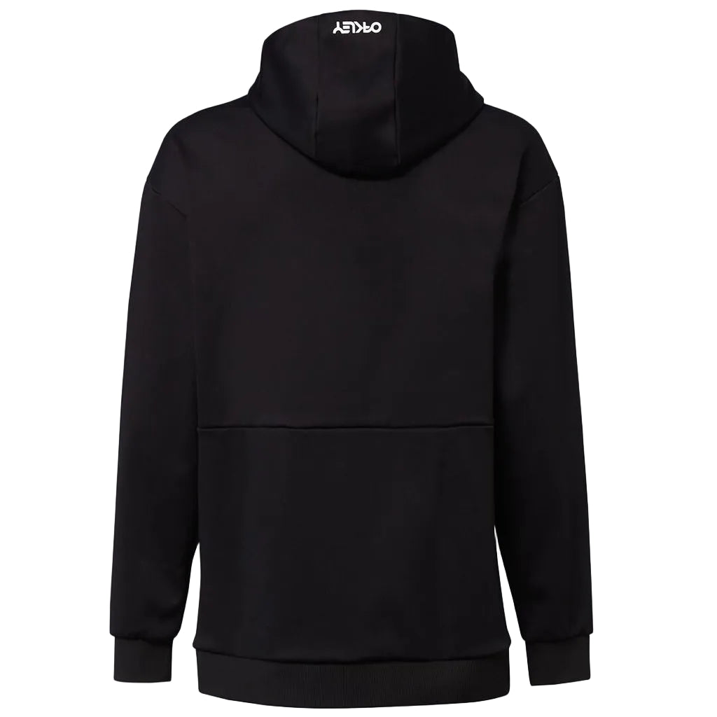MParkRCSoftshellHoodie- Black hoodie with Oakley logo on a white background