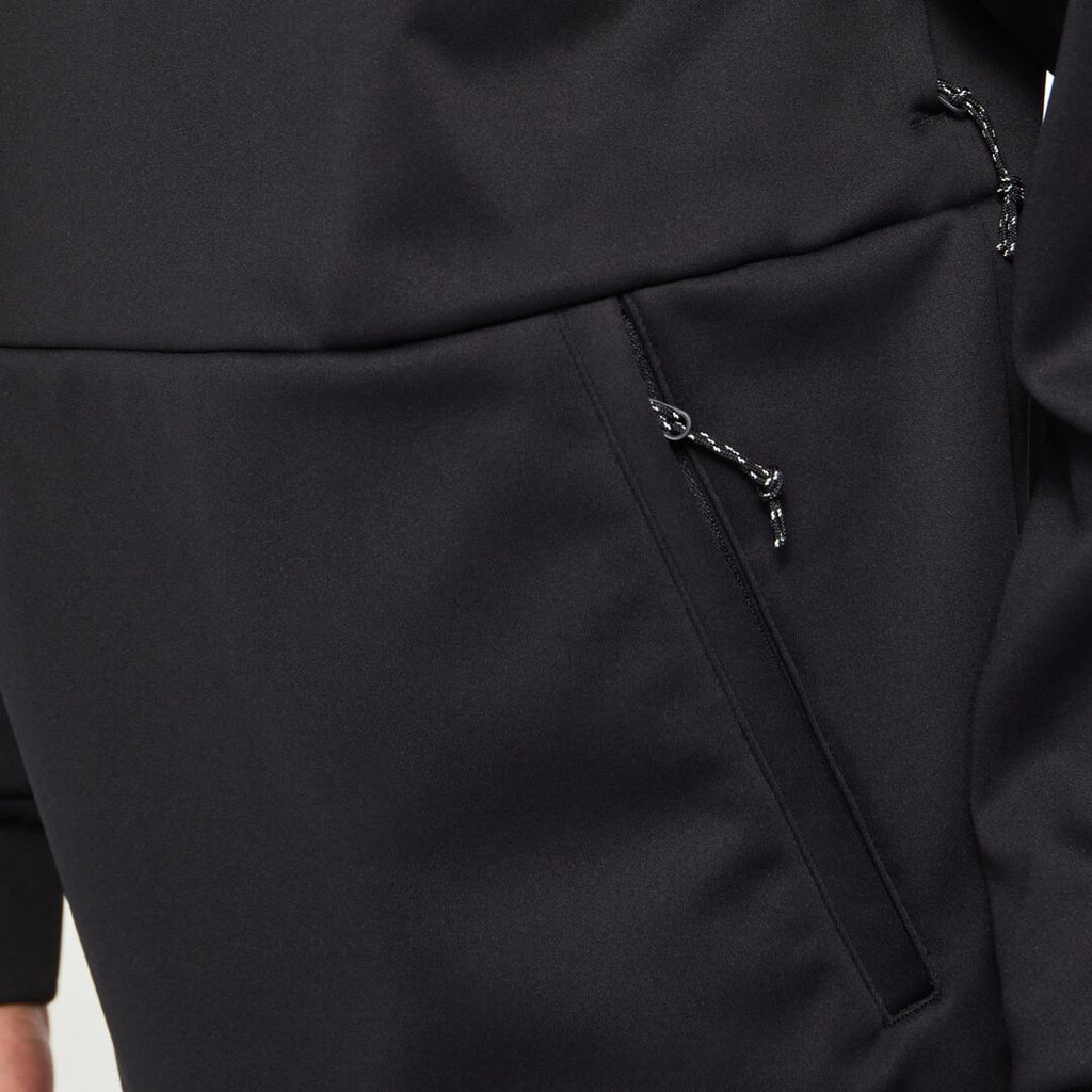 MParkRCSoftshellHoodie- Black hoodie with Oakley logo on a white background