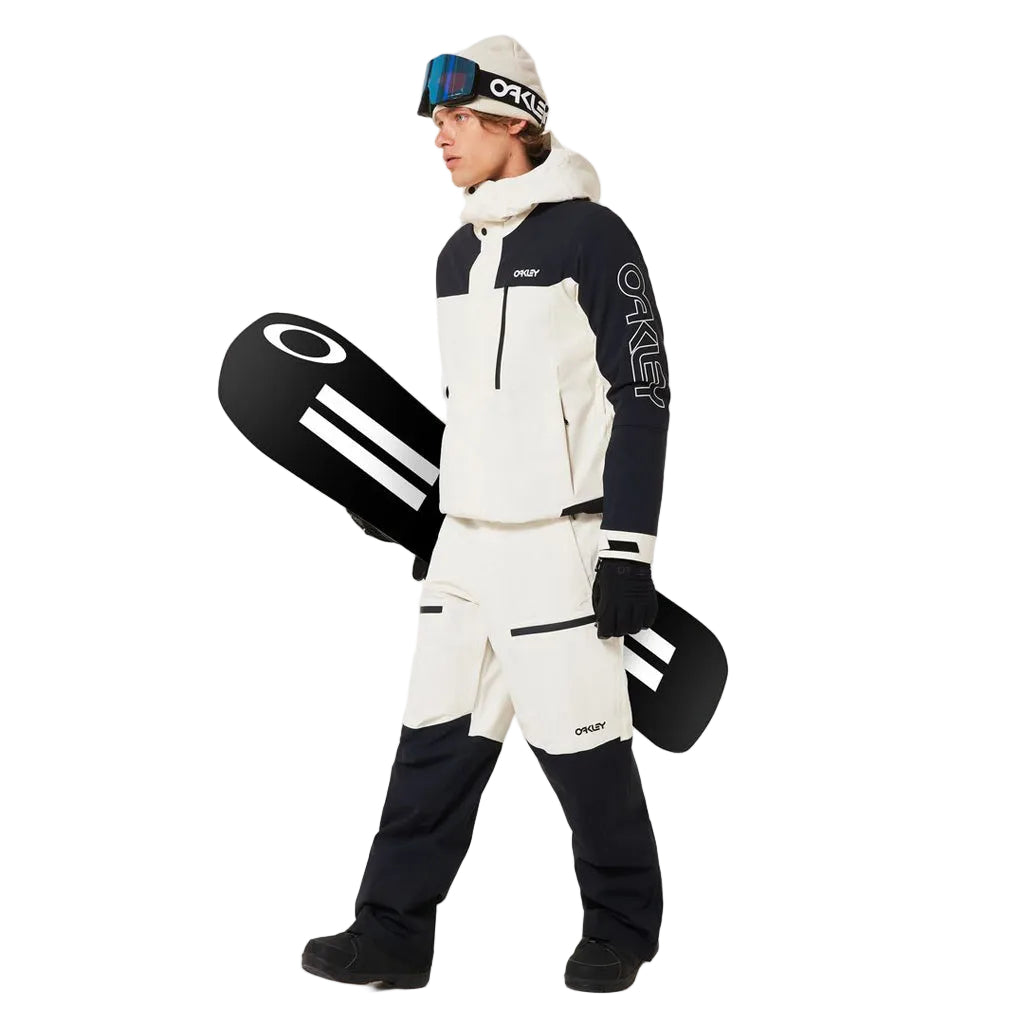 MTNPTBTInsulatedJacket-Two-tone black and white jacket with a hood on a white background