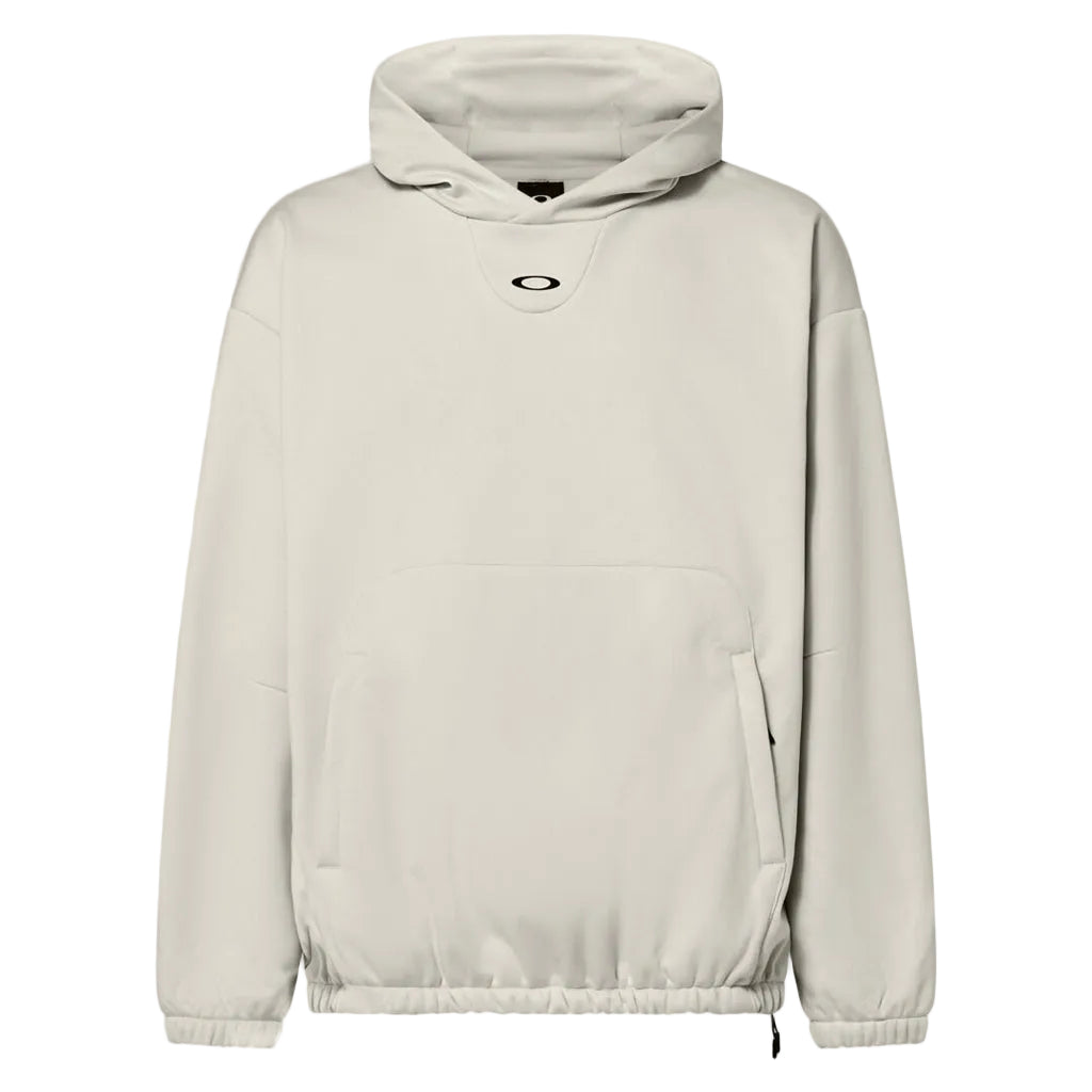 MSolarRailSoftshellHoodie-Beige hoodie with a brand logo on a white background