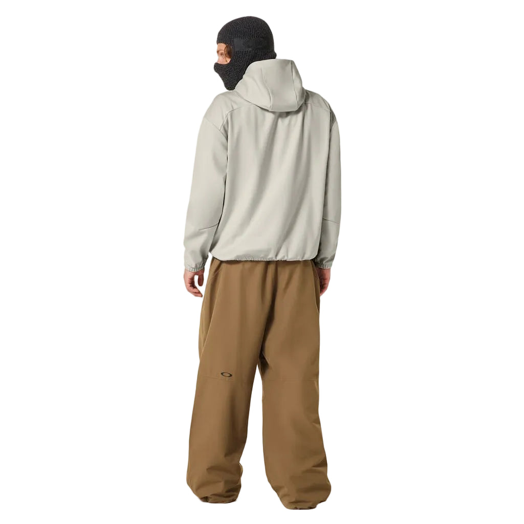 MSolarRailSoftshellHoodie-Beige hoodie with a brand logo on a white background