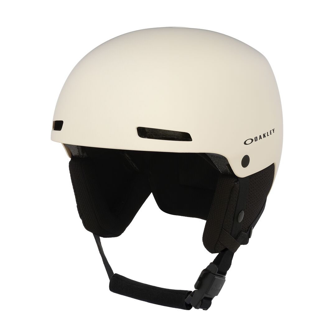MOD1 Pro MIPS-White helmet with black chin strap on a white background