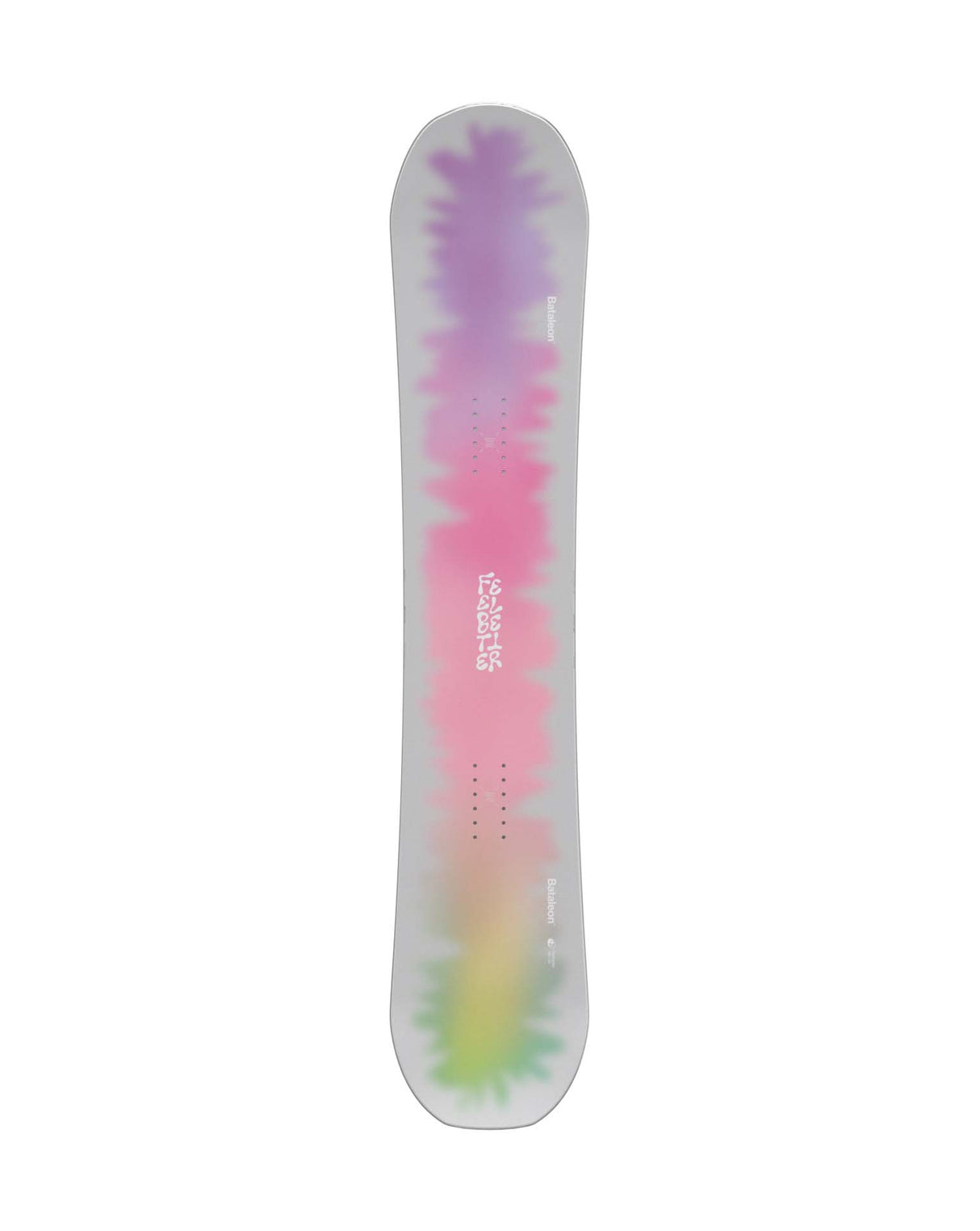 Feelbetter- Colorful tie-dye snowboard on a white background
