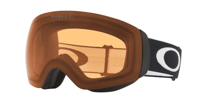 FlightDeckM- Orange/Clear lens goggles with Oakley logo on a white background