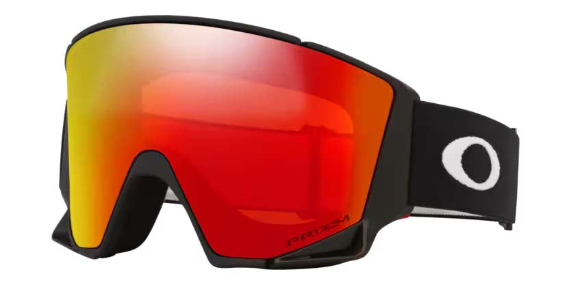 FlowScapeL-Black goggles with red reflective lens on a white background