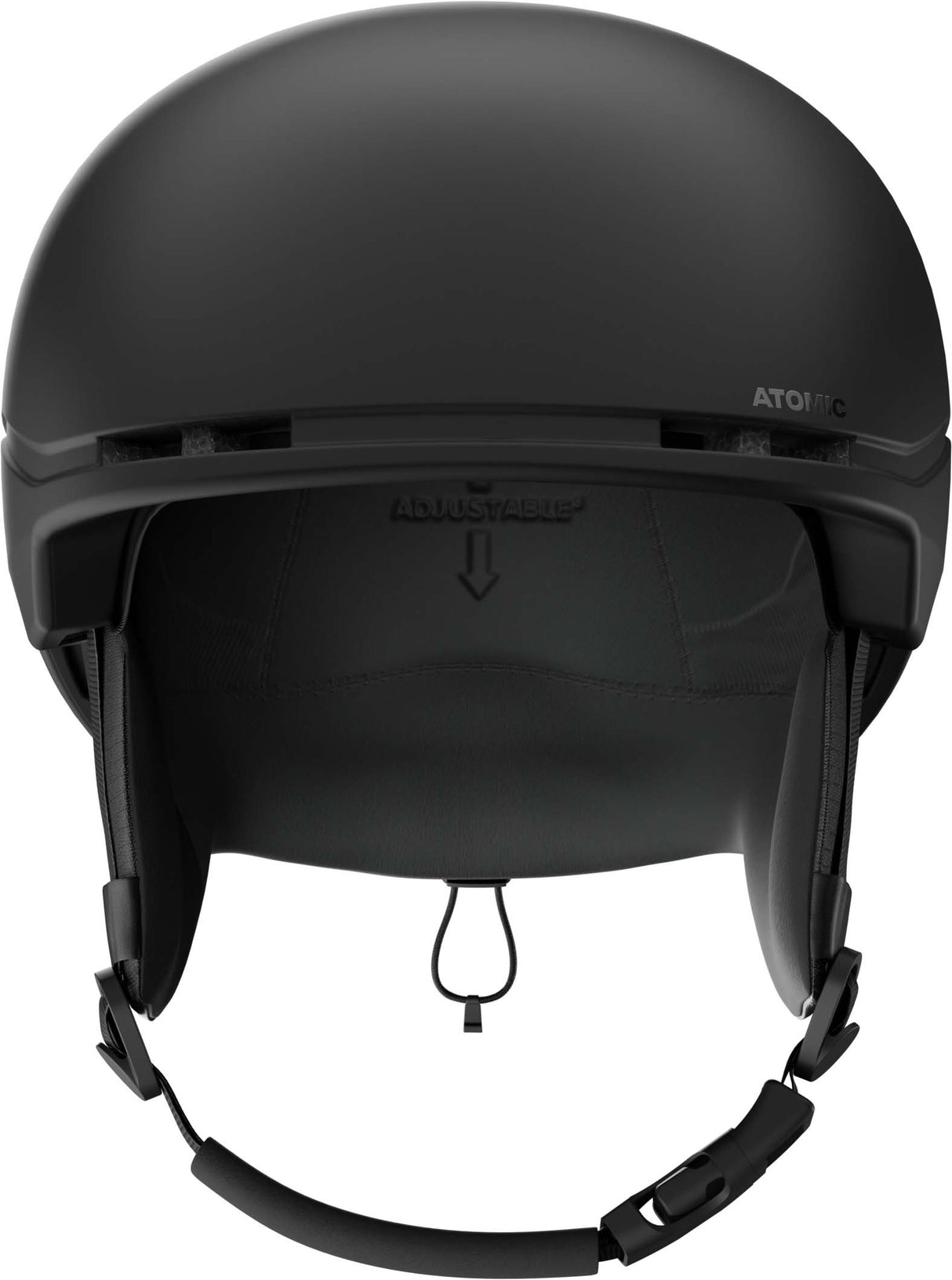 FourAmidJr.- Black Atomic helmet on a white background