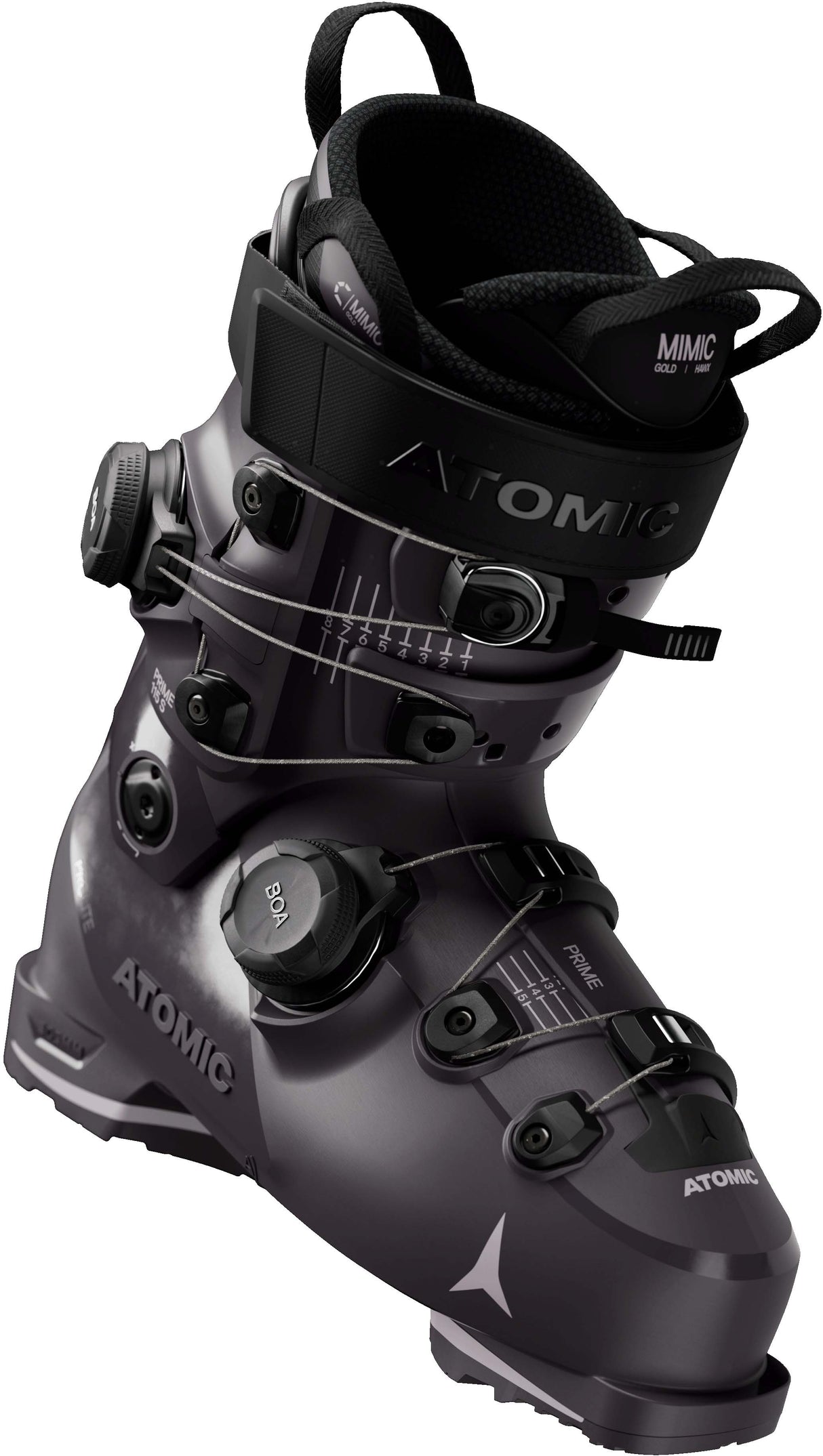 HawxPrime115SDualBOA- Grey Atomic Hawx ski boot on a white background