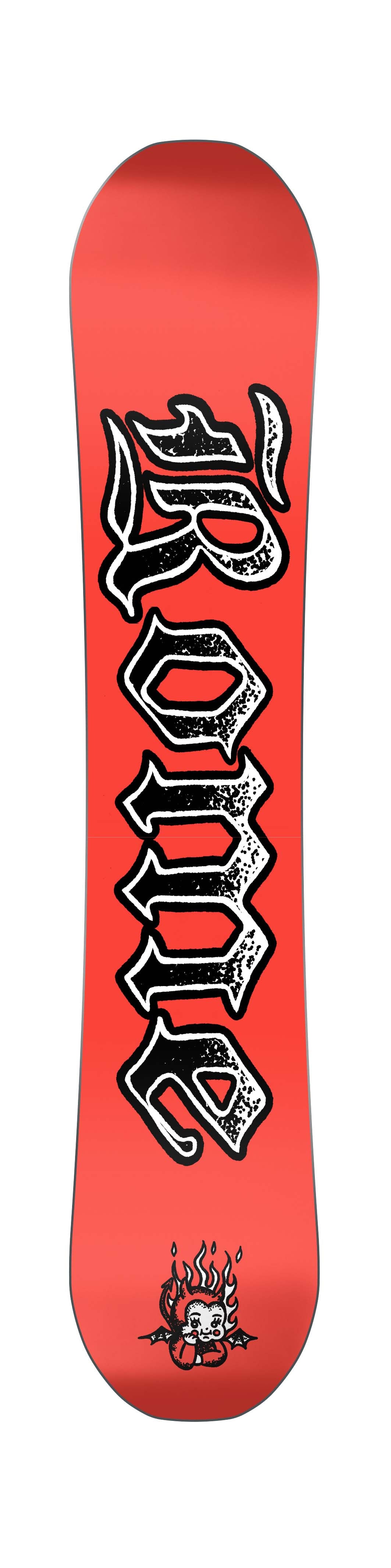 Hype- Red snowboard base with 'rome' branding on a white background
