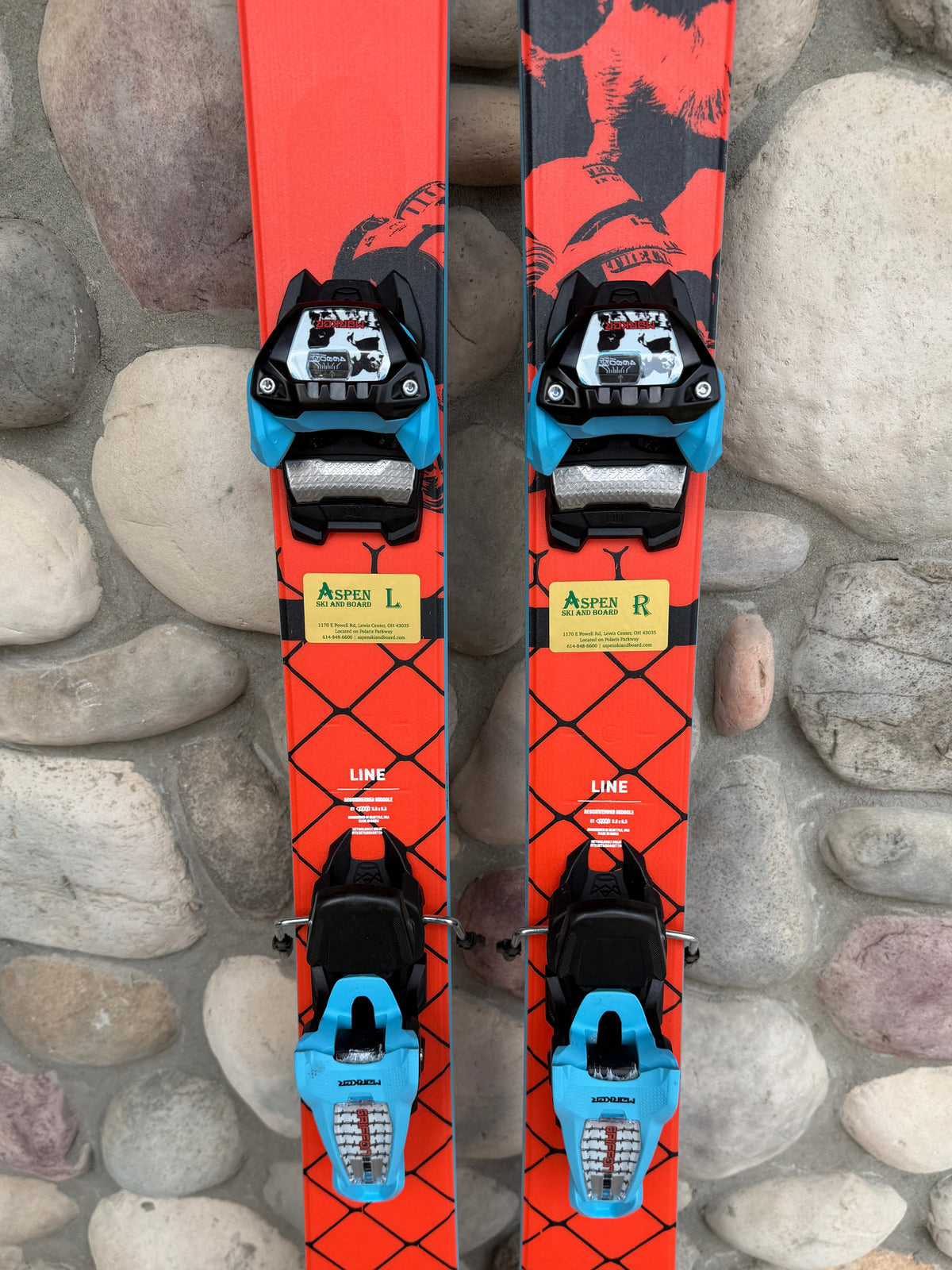 LINE CHRONIC 94 SKIS WITH MATCHING MARKER GRIFFON SKI BINDINGS