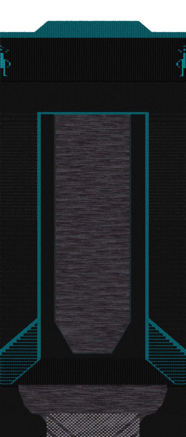 IntraknitWSkiTargetedCushionOTCSocks-Black and blue product packaging with geometric design