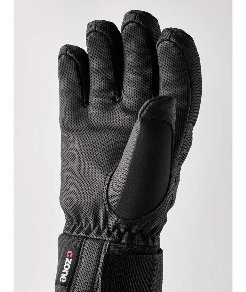 Jr.FeroxCZoneGlove-Pair of black gloves on a white background