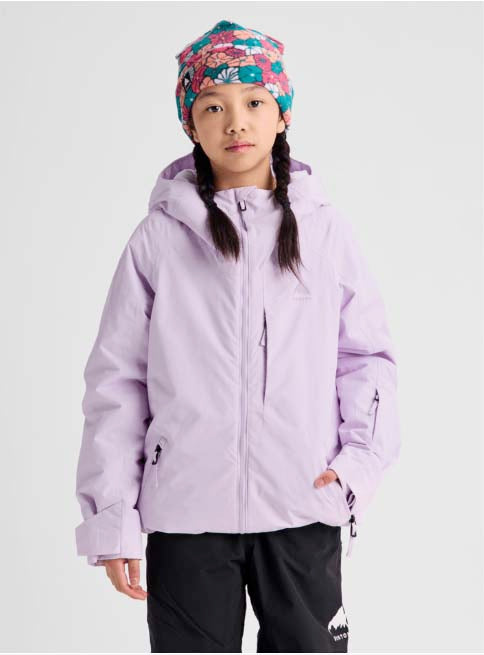 Kids_HillslopeJacket-Light purple jacket with a hood on a white background